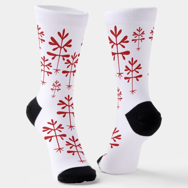 Red Sapling Socks (Angled)