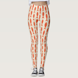 Red Sardines Fish Summer Leggings