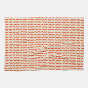 Red Sardines Fish Summer Tea Towel