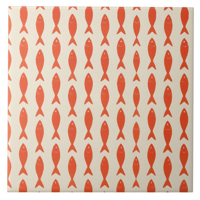 Red Sardines Fish Summer Tile (Front)