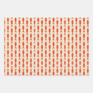 Red Sardines Fish Summer Wrapping Paper Sheet