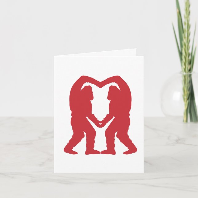 Red Sasquatch Heart Silhouette Card (Front)