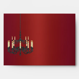 Red Satin Black Chandelier Envelopes