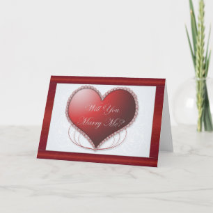 Red Satin Border Will You Marry Me Card