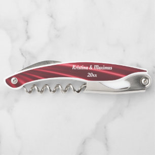 RED SATIN CUSTOMIZABLE CORKSCREW