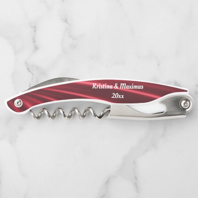 RED SATIN CUSTOMIZABLE CORKSCREW (Back)