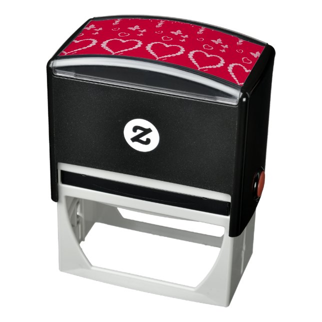 Red Satin Heart Self-inking Stamp (Product)