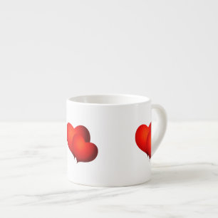 Red Satin Hearts Espresso Cup