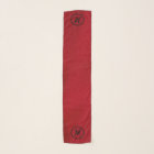 Red Satin Silk Image Design Black Monogram