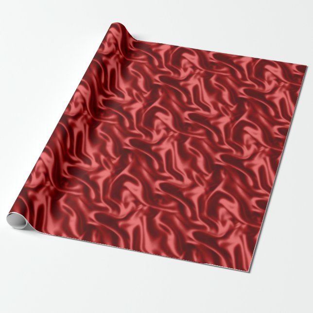 Red Satin Style Wrapping Paper (Unrolled)