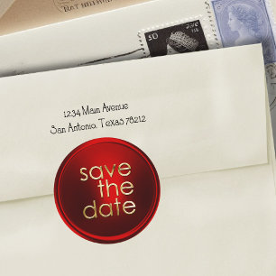 Red Save the Date Envelope Seal