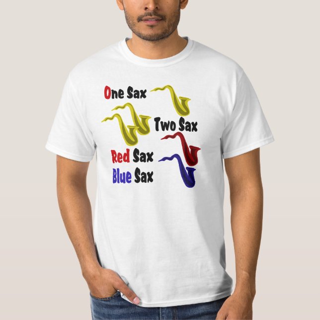 Red Sax Blue Sax T-Shirt (Front)