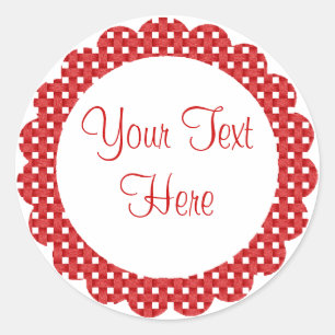 Red Scalloped Sticker