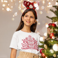 Red Scandinavian Folk Art Nordic Christmas Tree