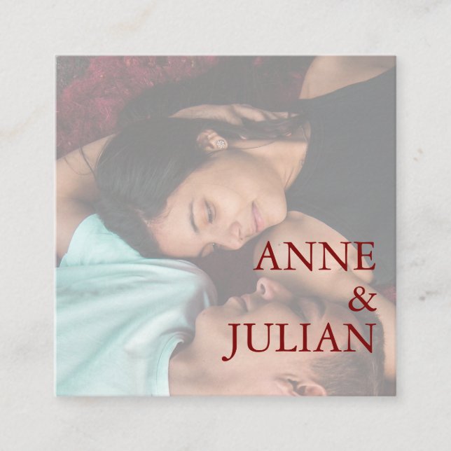 Red Scannable QR Code Wedding Enclosure Card (Front)