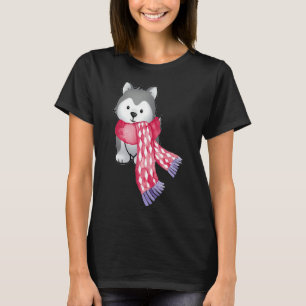Red Scarf Husky Puppy T-Shirt