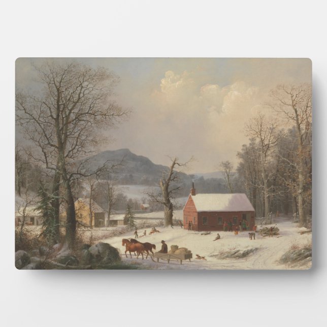 Red School House (Country Scene) 1858 Plaque (Front)