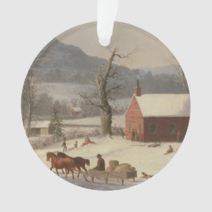 Red School House (Country Scene): Ornament