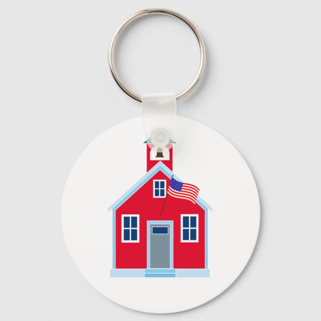 Red School House Key Ring (Front)