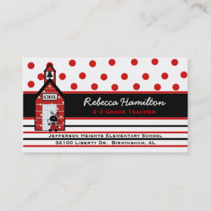 Red School House Teacher's Business Card