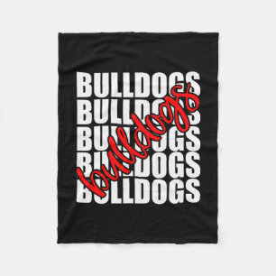 Red School Sports Fan Team Spirit Fleece Blanket