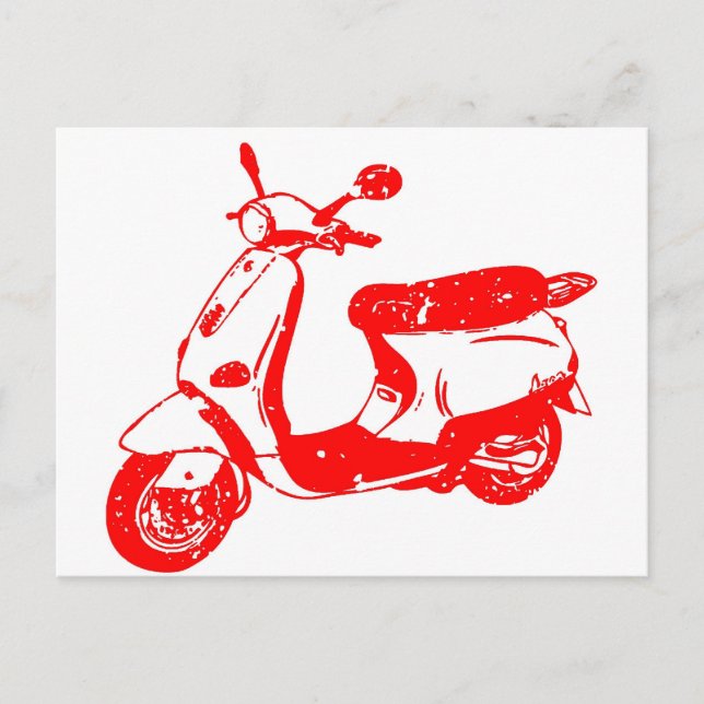 Red Scooter Postcard (Front)