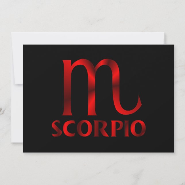 Red Scorpio Horoscope Symbol Invitation (Front)