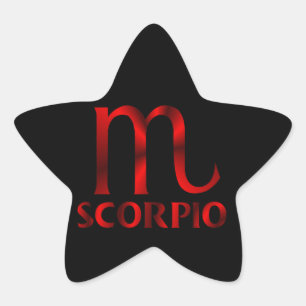 Red Scorpio Horoscope Symbol Star Sticker