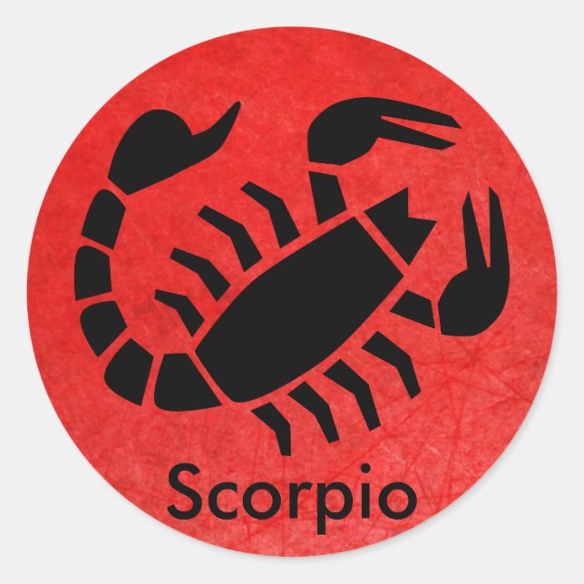 Red Scorpio Horoscope Zodiac Astrology Sticker (Front)