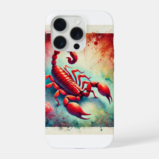 Red Scorpion 061124AREF150 - Watercolor iPhone Case (Back)
