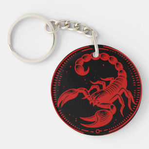 Red Scorpion Astrology Zodiac Sign Scorpio Key Ring