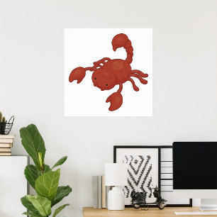Red Scorpion Illustration Poster