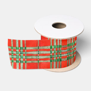 RED SCOTT TARTAN 3" Wide Satin Ribbon