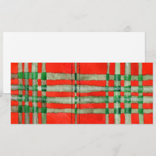 RED SCOTT TARTAN 4x9.25 Flat Card / Horizontal