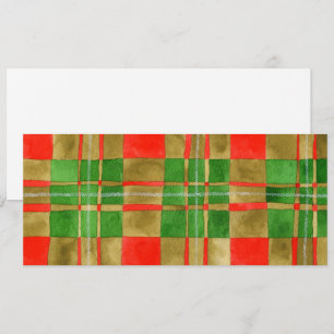 RED SCOTT TARTAN 4x9.25 Flat Card / Horizontal