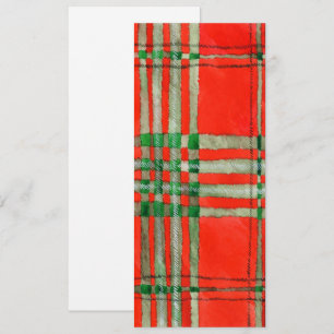 RED SCOTT TARTAN 4x9.25 Flat Card / Vertical