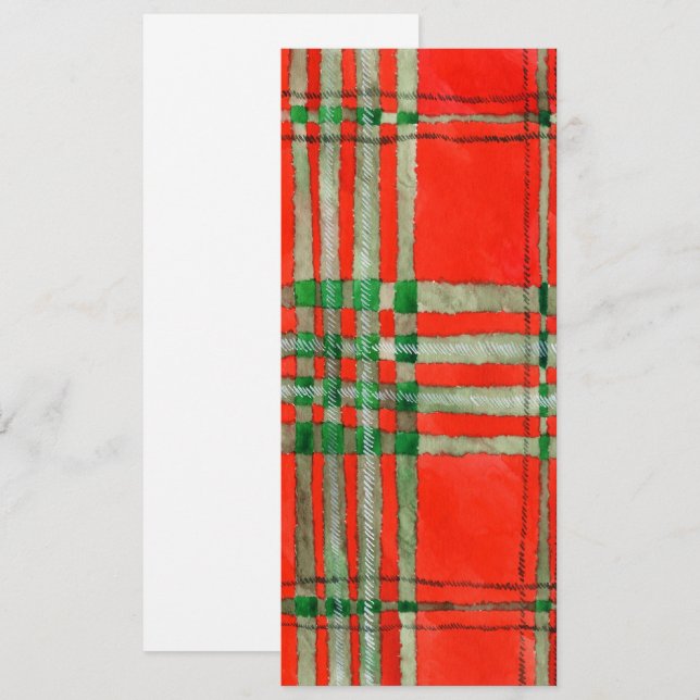 RED SCOTT TARTAN 4x9.25 Flat Card / Vertical (Front/Back)