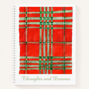 RED SCOTT TARTAN 8.5x11 Spiral Notebook 