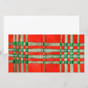 RED SCOTT TARTAN 8x4 Flat Card / Horizontal