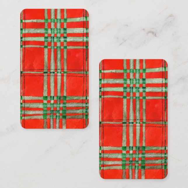 RED SCOTT TARTAN Bookmark - 3.5x2 Card  (Front/Back)