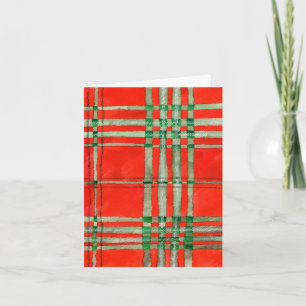 RED SCOTT TARTAN Christmas Note Card