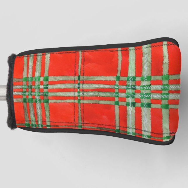 RED SCOTT TARTAN Golf Putter Cover  (Front)