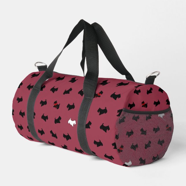 Red Scottish Terrier Duffel Bag (Right Corner)
