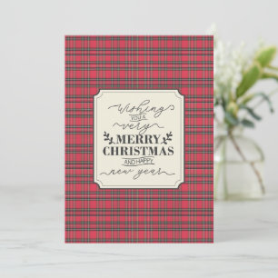 Red Scottish Traditional Typographic Christmas  Holiday Card