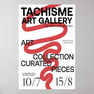 Red Scribble Tachisme Art Exhibition Poster