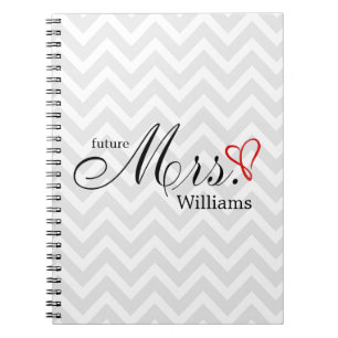 Red Scribbled Heart Future Mrs Wedding Planner Notebook