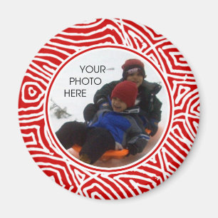 Red Scribbleprint Border Magnet