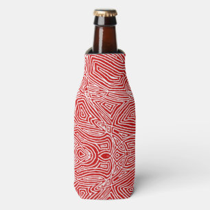 Red Scribbleprint Bottle Cooler