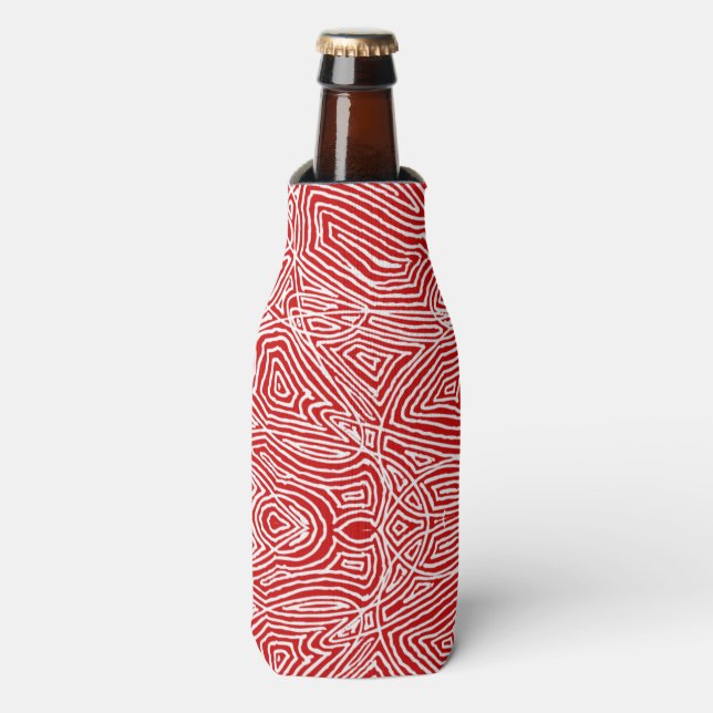 Red Scribbleprint Bottle Cooler (Bottle Front)
