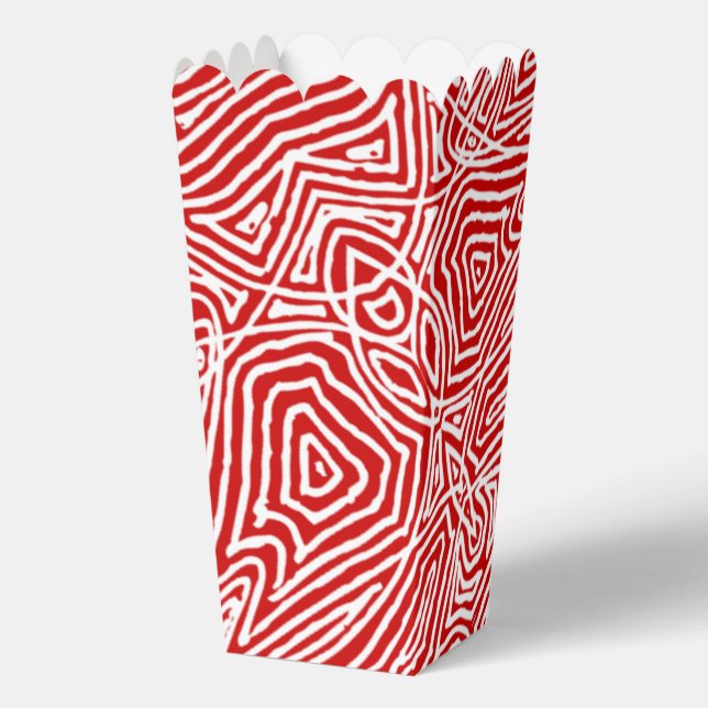 Red Scribbleprint  Favour Box (Back)